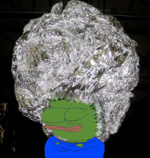 Pepe with massive tinfoil ball